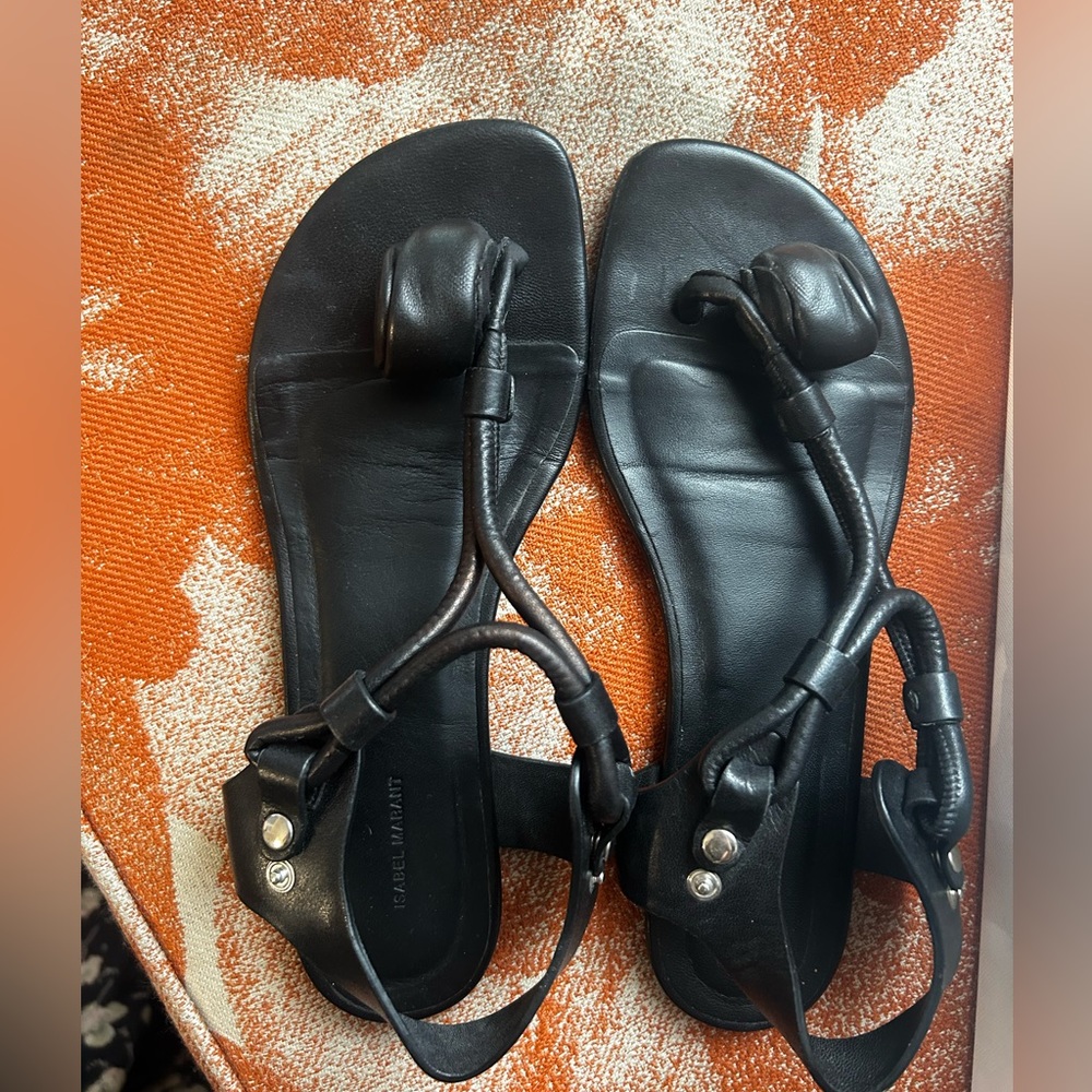 Isabel Marat Black Jarley Tulip Bow Sandals